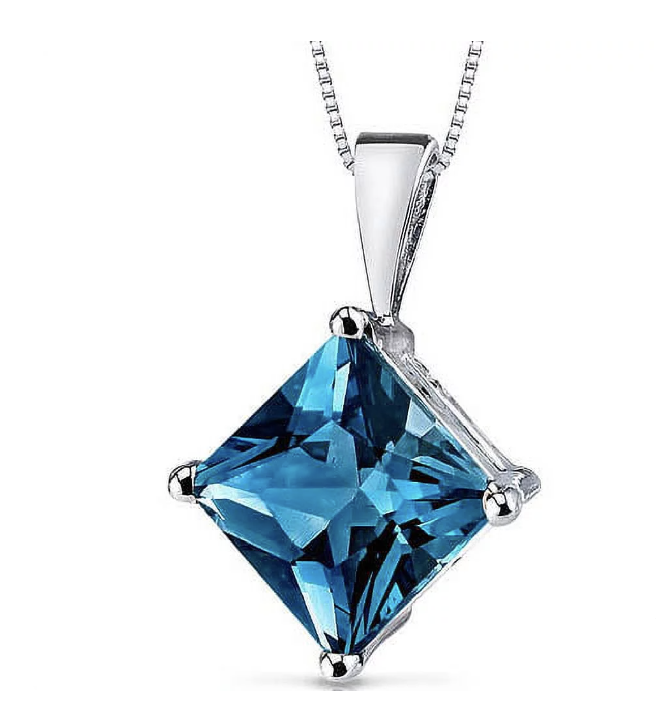 2.50 Carat London Blue Topaz pendant set